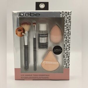 Bebe 5pc Makeup Tool Essential Set. Also Comes with/Brush Cleaner.